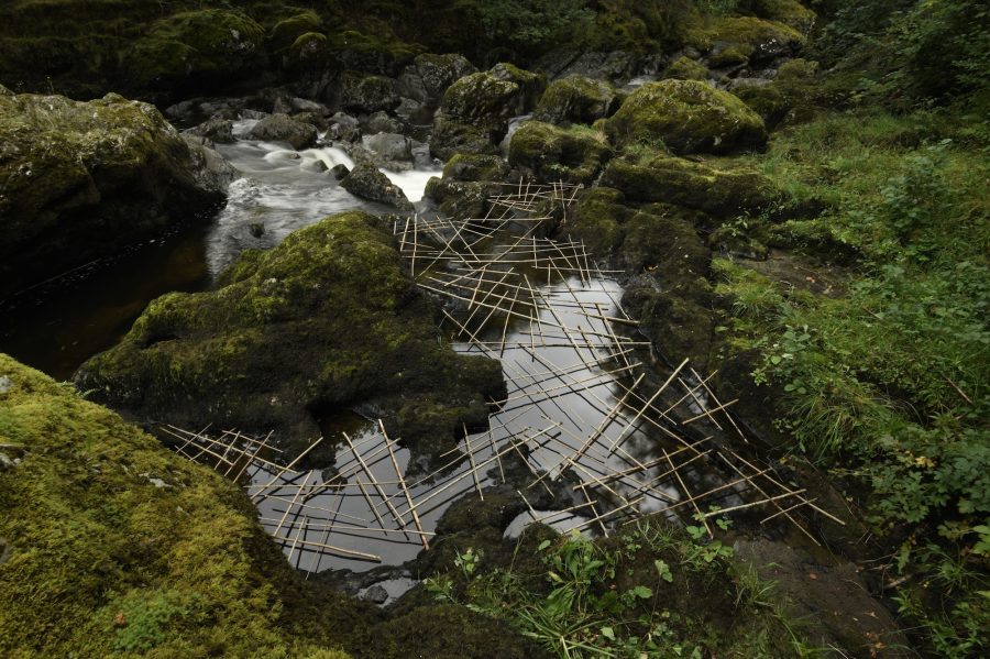 AndyGoldsworthy_DeadHazelSticksRiverStone_8190